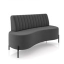 Ver imagem 3 de Sofá Living Decorativo 2 Lugares 1,35m Katara Pés de Ferro Veludo Grafite G33 - Gran Belo