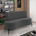 Ver imagem 1 de Sofá Living Decorativo 2 Lugares 1,35m Katara Pés de Ferro Veludo Grafite G33 - Gran Belo