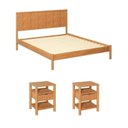 Ver imagem 2 de Conjunto Cama Queen com 2 Mesas de Cabeceira Oiti CabeCasa MadeiraOriginals Marrom