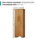 Ver imagem 3 de Armario para Lavanderia Multiuso 2 Portas 126x51 cm Mini Cedro Rudk
