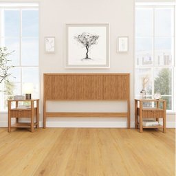 Conjunto Cabeceira Queen com 2 Mesas de Cabeceira Oiti CabeCasa MadeiraOriginals Marrom - 1 Conjunto Cabeceira Queen com 2 Mesas de Cabeceira Oiti CabeCasa MadeiraOriginals Marrom - 1