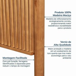 Conjunto Cabeceira Queen com 2 Mesas de Cabeceira Oiti CabeCasa MadeiraOriginals Marrom - 7 Conjunto Cabeceira Queen com 2 Mesas de Cabeceira Oiti CabeCasa MadeiraOriginals Marrom - 7