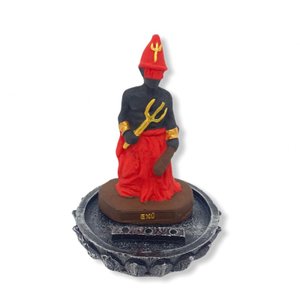 Incensário Orixás 3 Varetas 12 Cm Resina - Escolha a Cor:exú Base Cinza