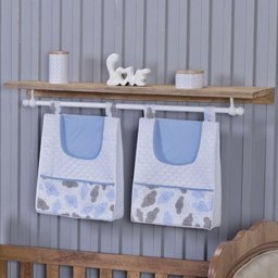 Enxoval de Bebe Kit de Berço Americano Cortina Algodão Menino Menina 8 Peças:nuvem Azul Claro - 4