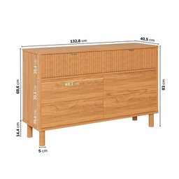 Conjunto Cabeceira Queen com 2 Mesas de Cabeceira e Cômoda Oiti Cabecasa madeiramadeira - 4