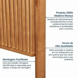 Conjunto Cabeceira Queen com 2 Mesas de Cabeceira e Cômoda Oiti Cabecasa madeiramadeira - 8