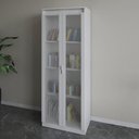 Ver imagem 1 de Armário para Escritório com 2 Portas de Vidro e 4 Prateleiras ME4189 Branco
