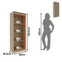 Ver imagem 3 de Armário para Escritório com 2 Portas de Vidro e 4 Prateleiras Me4189