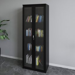 Armário para Escritório com 2 Portas de Vidro e 4 Prateleiras Me4189 - 1