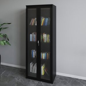 Armário para Escritório com 2 Portas de Vidro e 4 Prateleiras Me4189