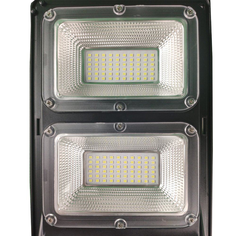 Luminária Solar 120W Poste 3 Unidades LED Controle e Sensor Timer Parede Casas e Jardins - 6
