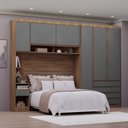 Ver imagem 1 de Guarda Roupa Dormitório Modulado Veneza Casal 1,38 m Avelã e Cinza Supremo Luciane M02