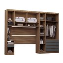 Ver imagem 2 de Guarda Roupa Dormitório Modulado Veneza Casal 1,38 m Avelã e Cinza Supremo Luciane M02
