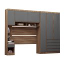Ver imagem 4 de Guarda Roupa Dormitório Modulado Veneza Casal 1,38 m Avelã e Cinza Supremo Luciane M02