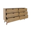 Ver imagem 3 de Cômoda Ester com 6 Gavetas e Pé Cônico 136cm CM8044 Marrom/Amendoa
