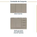 Ver imagem 3 de Cozinha Modulada 2 Peças sem Tampo com Rodapé 1 Aéreo e 1 Balcão Ipanema CabeCasa MadeiraOriginals Marrom/Fendi Trama