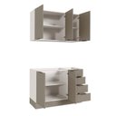 Ver mais imagens de Cozinha Planejada 2 Peças sem Tampo com Rodapé 1 Aéreo e 1 Balcão Ipanema CabeCasa MadeiraOriginals Marrom/Fendi Trama