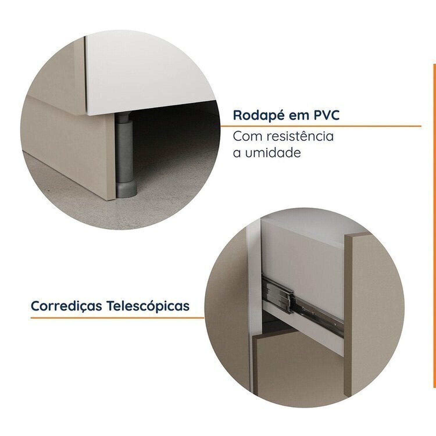 Cozinha Modulada 2 Peças sem Tampo com Rodapé 1 Aéreo e 1 Balcão Ipanema Cabecasa Madeiramadeira - 7