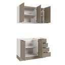 Ver mais imagens de Cozinha Modulada 2 Peças sem Tampo com Rodapé 1 Aéreo e 1 Balcão Ipanema CabeCasa MadeiraOriginals