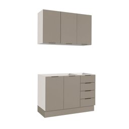 Cozinha Modulada 2 Peças sem Tampo com Rodapé 1 Aéreo e 1 Balcão Ipanema Cabecasa Madeiramadeira - 9