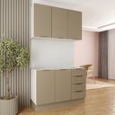 Ver imagem 1 de Cozinha Modulada 2 Peças sem Tampo com Rodapé 1 Aéreo e 1 Balcão Ipanema CabeCasa MadeiraOriginals Marrom/Fendi Trama