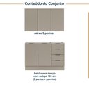 Ver imagem 3 de Cozinha Planejada 2 Peças sem Tampo com Rodapé 1 Aéreo e 1 Balcão Ipanema CabeCasa MadeiraOriginals Marrom/Fendi Trama