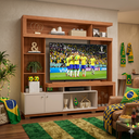 Ver imagem 1 de Estante para TV e Home Theater até 55 Polegadas 210CMX207,2cm 2 Portas Formosa Marrom