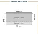 Ver imagem 2 de Cozinha Modulada 2 Peças sem Tampo com Rodapé 1 Aéreo e 1 Balcão Ipanema CabeCasa MadeiraOriginals C
