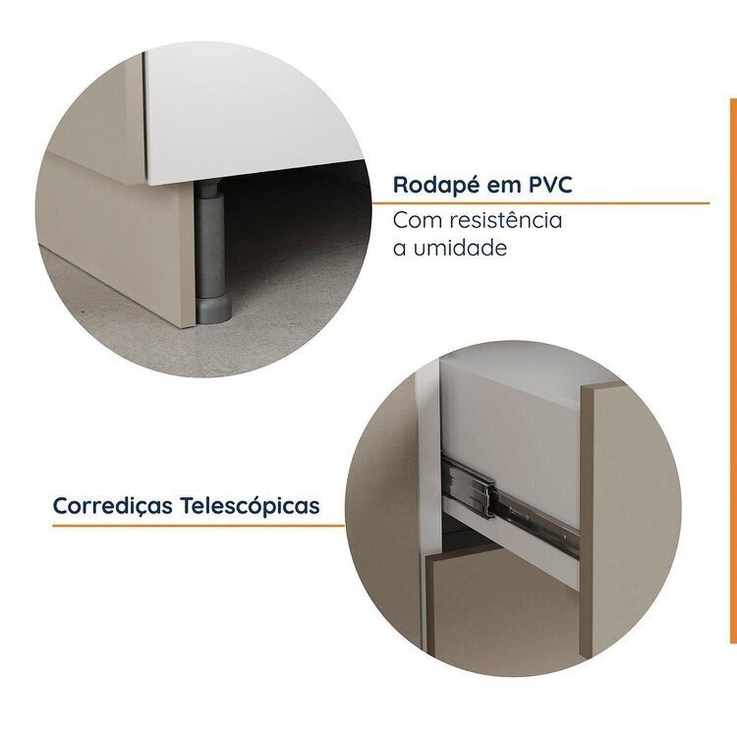 Cozinha Modulada 2 Peças sem Tampo com Rodapé 1 Aéreo e 1 Balcão Ipanema Cabecasa Madeiramadeira - 7