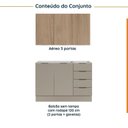 Ver imagem 3 de Cozinha Modulada 2 Peças sem Tampo com Rodapé 1 Aéreo e 1 Balcão Ipanema CabeCasa MadeiraOriginals Marrom/Fendi Trama/Acácia