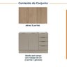 Cozinha Modulada 2 Peças sem Tampo com Rodapé 1 Aéreo e 1 Balcão Ipanema CabeCasa MadeiraOriginals - 3
