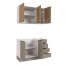 Ver mais imagens de Cozinha Modulada 2 Peças sem Tampo com Rodapé 1 Aéreo e 1 Balcão Ipanema CabeCasa MadeiraOriginals Marrom/Fendi Trama/Acácia