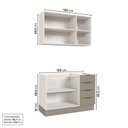 Ver imagem 4 de Cozinha Modulada 2 Peças sem Tampo com Rodapé 1 Aéreo e 1 Balcão Ipanema CabeCasa MadeiraOriginals Marrom/Fendi Trama/Acácia