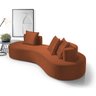 Sofá Organico 3 Lugares Design Luxo Denver 2,50m Tecido Veludo Laranja Terracota - 1