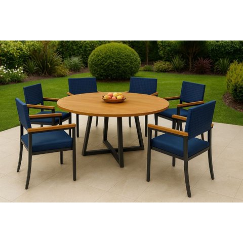 Conjunto Náutico de Área Gourmet 6 Cadeiras 1,50m - Solara