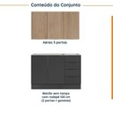 Ver imagem 3 de Cozinha Modulada 2 Peças sem Tampo com Rodapé 1 Aéreo e 1 Balcão Ipanema CabeCasa MadeiraOriginals Cinza/Grafite Trama/Acácia