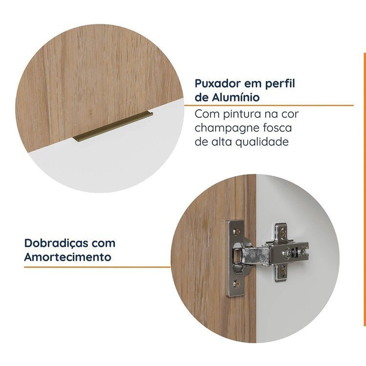 Cozinha Modulada 2 Peças sem Tampo com Rodapé 1 Aéreo e 1 Balcão Ipanema Cabecasa Madeiramadeira - 6