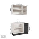 Ver imagem 4 de Cozinha Modulada 2 Peças sem Tampo com Rodapé 1 Aéreo e 1 Balcão Ipanema CabeCasa MadeiraOriginals Cinza/Grafite Trama/Acácia