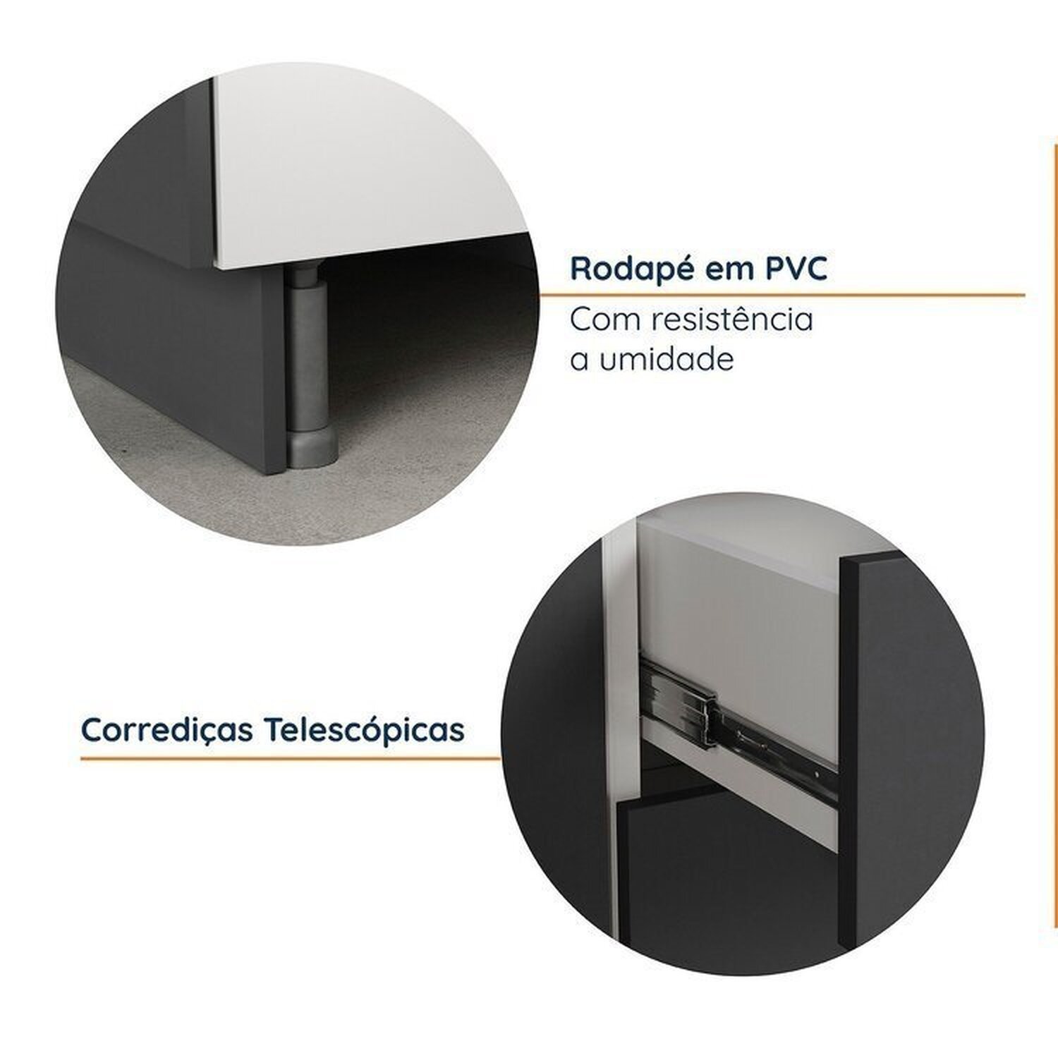 Cozinha Modulada 2 Peças sem Tampo com Rodapé 1 Aéreo e 1 Balcão Ipanema Cabecasa Madeiramadeira - 7