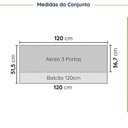 Ver imagem 2 de Cozinha Modulada 2 Peças sem Tampo com Rodapé 1 Aéreo e 1 Balcão Ipanema CabeCasa MadeiraOriginals Cinza/Grafite Trama/Acácia