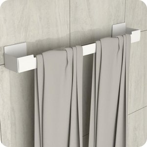 Porta Toalha de Banho Adesivo Autocolante Parede Branco Elg