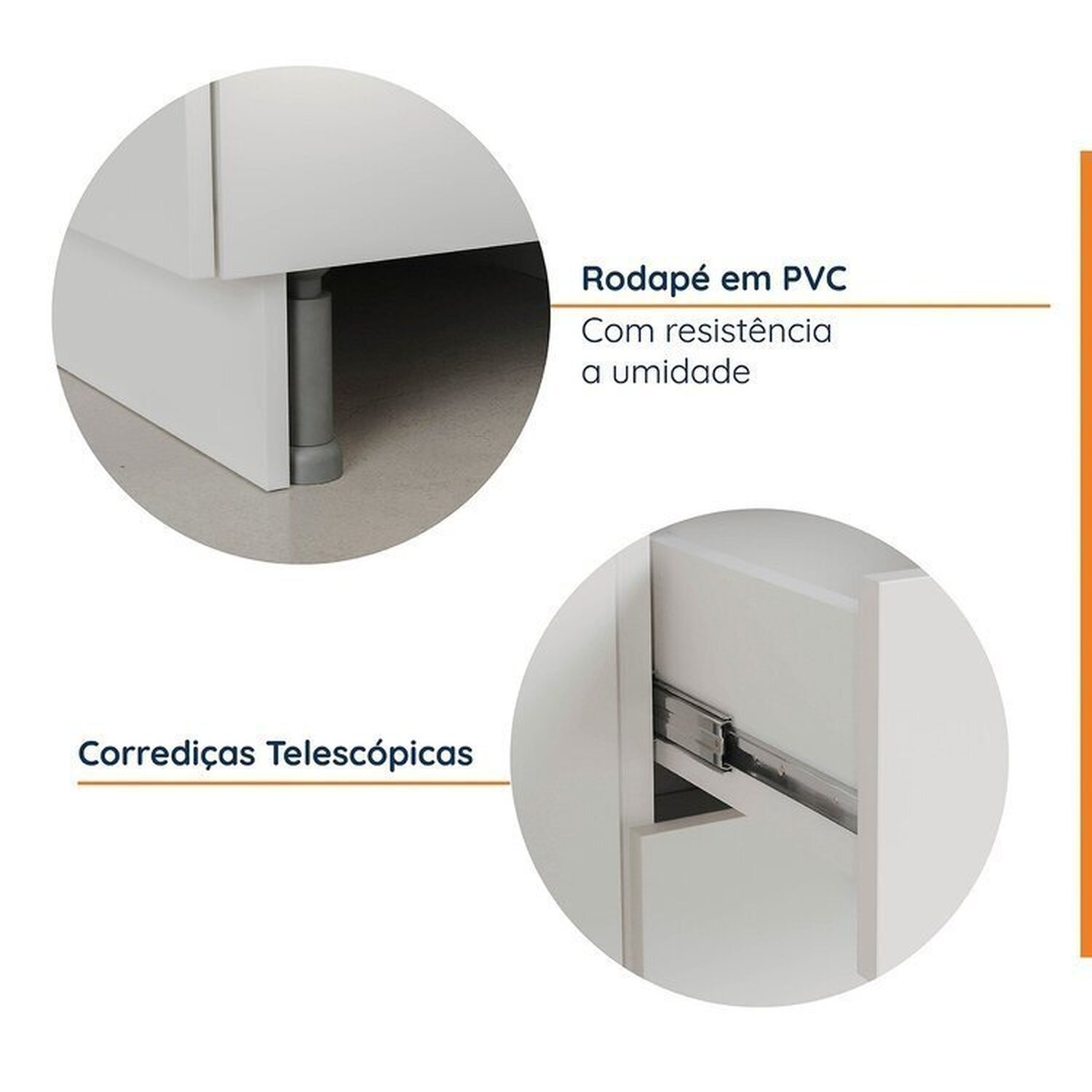 Cozinha Modulada 2 Peças sem Tampo com Rodapé 1 Aéreo e 1 Balcão Ipanema Cabecasa Madeiramadeira - 7