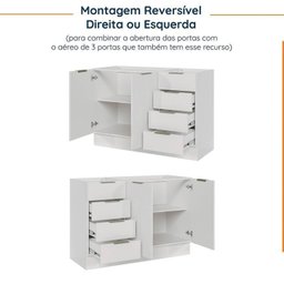Cozinha Modulada 2 Peças sem Tampo com Rodapé 1 Aéreo e 1 Balcão Ipanema Cabecasa Madeiramadeira - 15