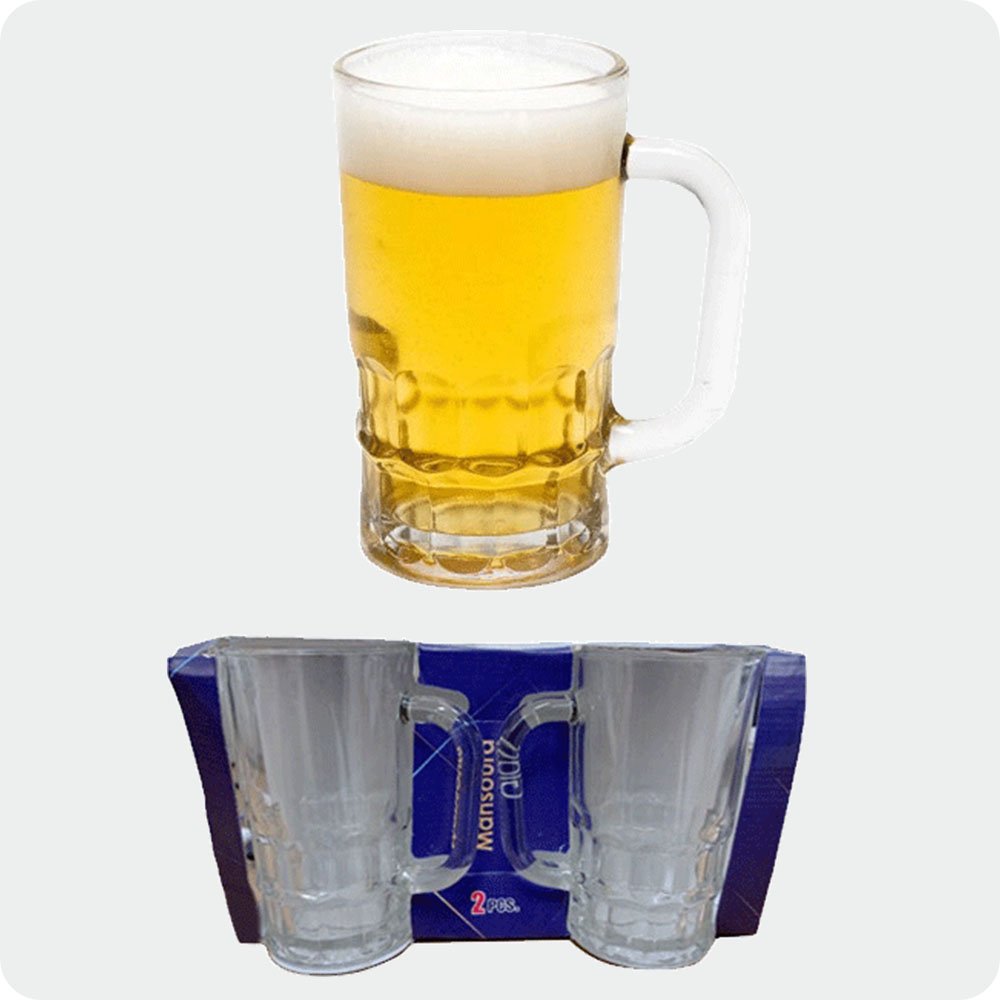 Kit com 2 Canecas de vidro Transparente Chopp 350ML - 1