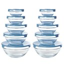 Ver imagem 1 de Conjunto 10 Potes Tigela Vidro Tampa Azul Class Home