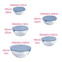 Ver imagem 5 de Conjunto 10 Potes Tigela Vidro Tampa Azul Class Home