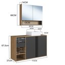Ver imagem 4 de Gabinete de Banheiro 110cm Antônia com Espelheira 02 Portas Mel/grafite e Cuba Branca