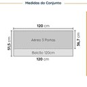 Ver imagem 2 de Cozinha Modulada 2 Peças sem Tampo com Rodapé 1 Aéreo e 1 Balcão Ipanema CabeCasa MadeiraOriginals Branco/Acácia