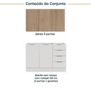Ver imagem 3 de Cozinha Modulada 2 Peças sem Tampo com Rodapé 1 Aéreo e 1 Balcão Ipanema CabeCasa MadeiraOriginals Branco/Acácia