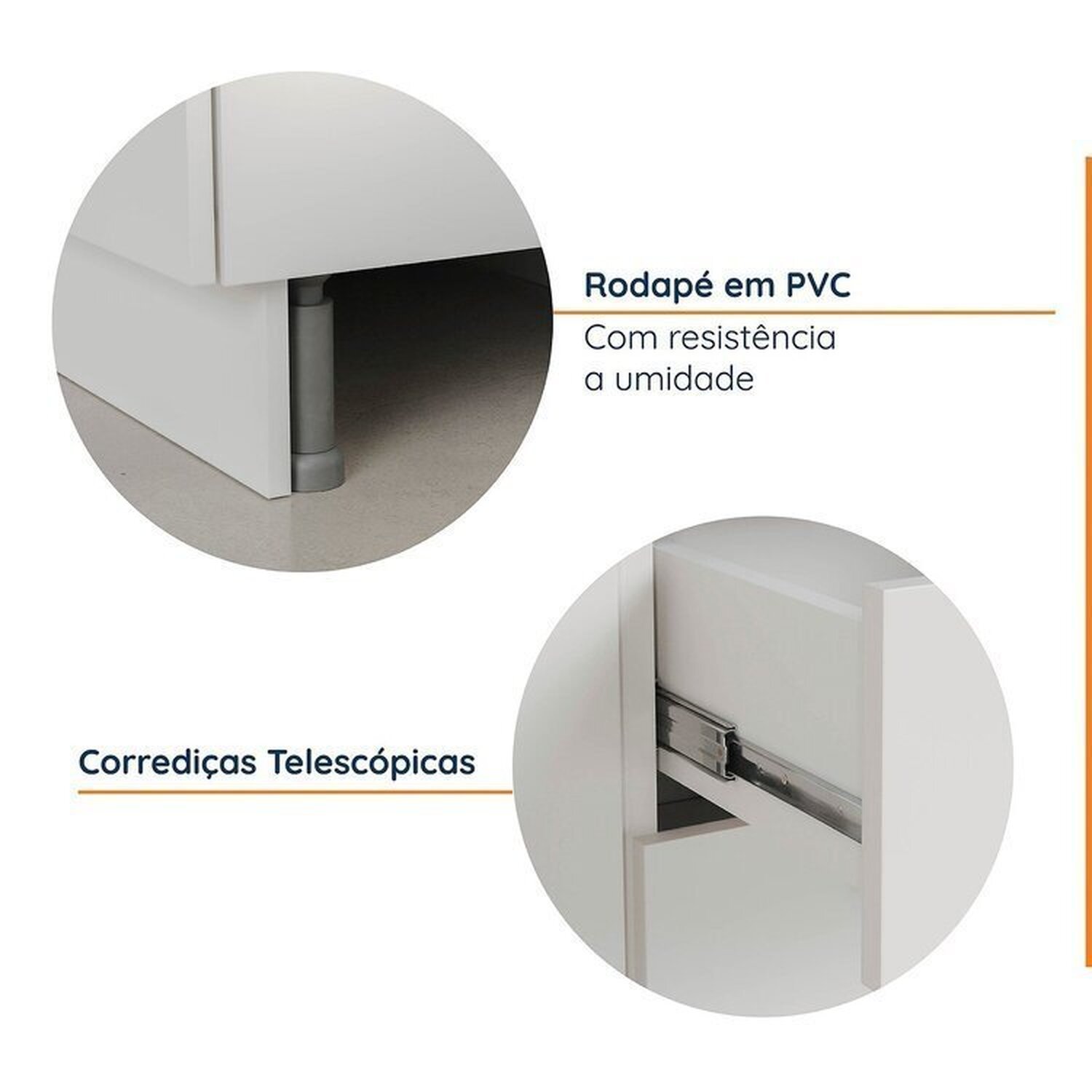 Cozinha Modulada 2 Peças sem Tampo com Rodapé 1 Aéreo e 1 Balcão Ipanema Cabecasa Madeiramadeira - 7